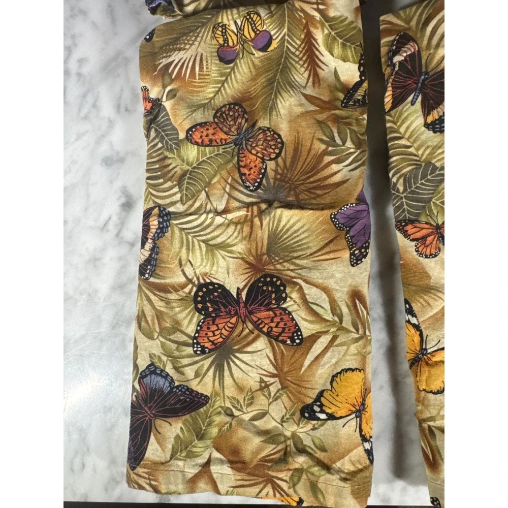 Vintage Style Butterfly Tropical Palm Leaf Cloth Napkins Set of 4 Homemade?